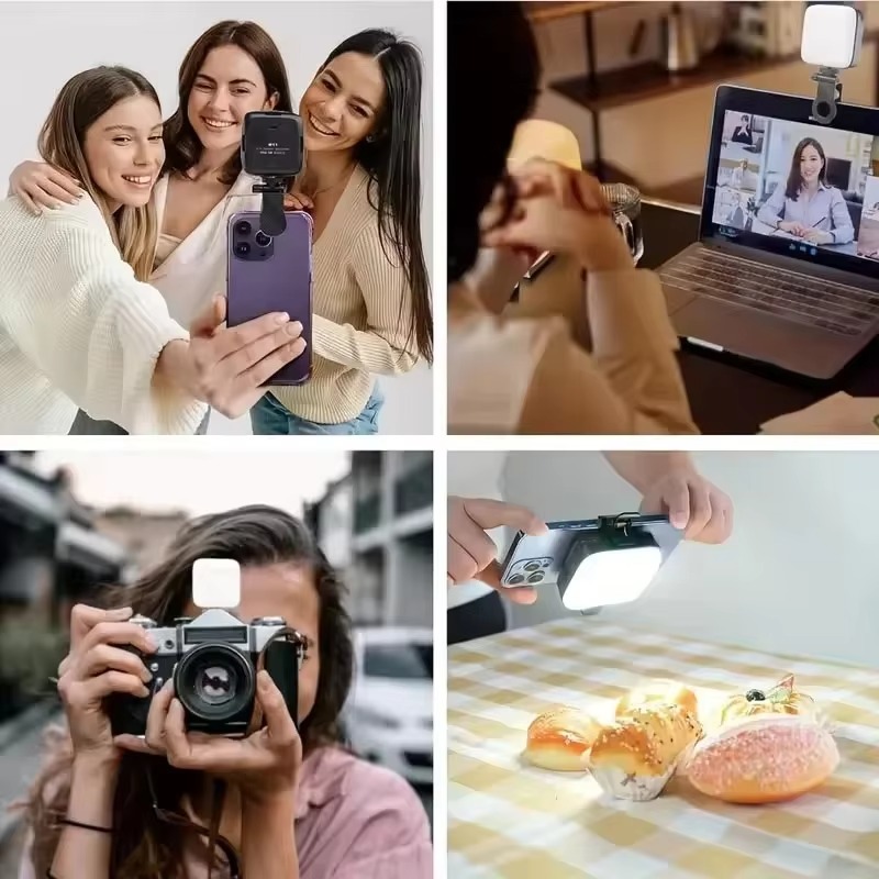 Photography Lighting Meter - Draagbare telefoonringlamp met clip, oplaadbaar via