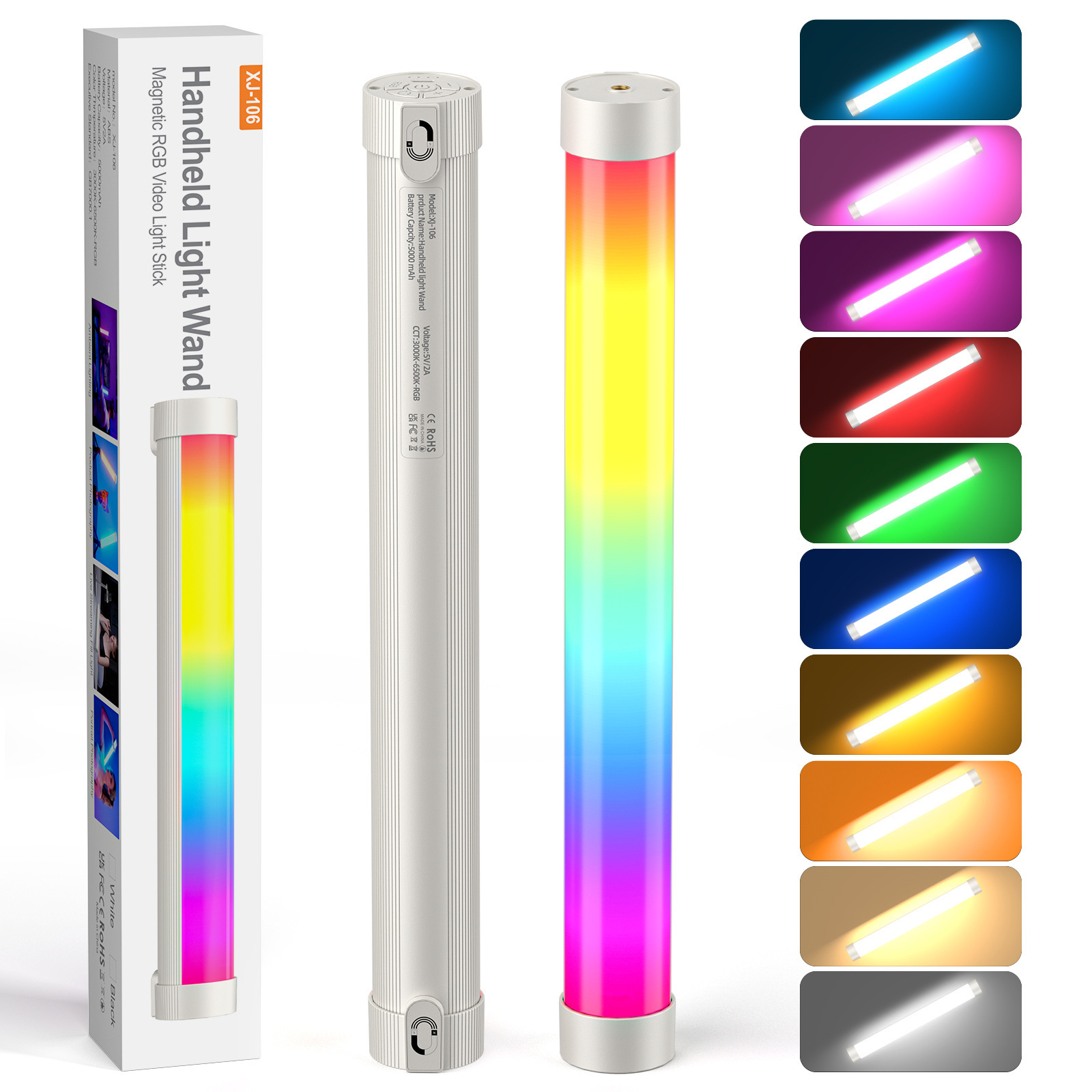 Photography Lighting Handheld - Magnetische handlamp met RGB LED, dimbare